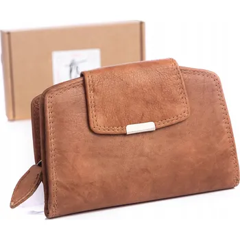 Peněženka Dámská peněženka světle hnědá béžová kožená střední RFID pravá kůže