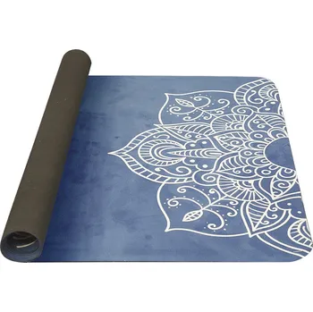 podložka na cvičení Výprodej - YATE Yoga Mat přírodní guma - vzor H 4 mm - modrá