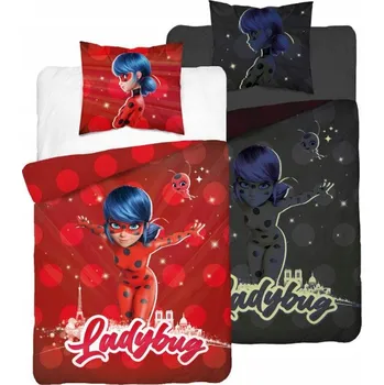 Povlečení Povlečení Svítící ve Tmě 140x200 Miraculum Beruška a Černá Kočka