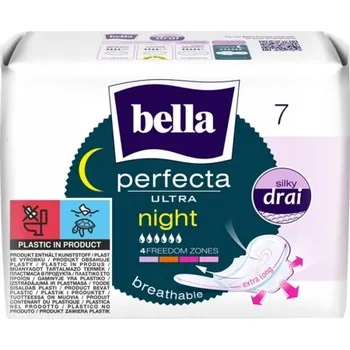 Menstruační vložka Bella Perfecta Ultra Night Silky Drai Hygienické vložky 7 Kusů