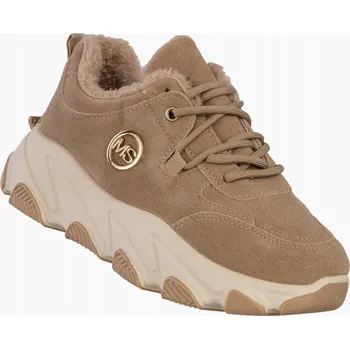 Dámská zimní obuv Dámské Sneakers Zateplené Ekokůže Kotníkové Boty Zimní Sportovní Obuv Khaki 36