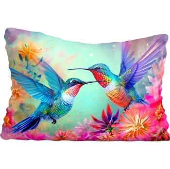 Povlak na polštářek Dekorativní povlak na polštář s barevnými ptáky 50x70 cm 792