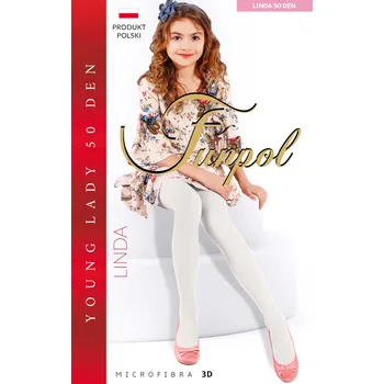 Dětské punčocháče Funpol bílé polyamidové velikost 134