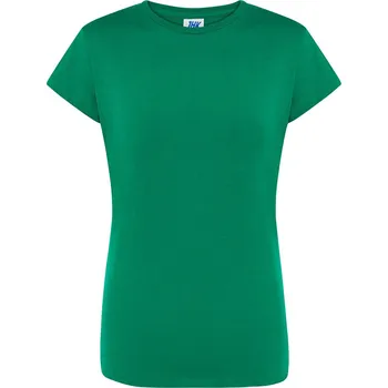 Dámské tričko TRIČKO dámské BASIC T-SHIRT KLASICKÉ ZELENÉ bavlna TSRL CMF JHK L
