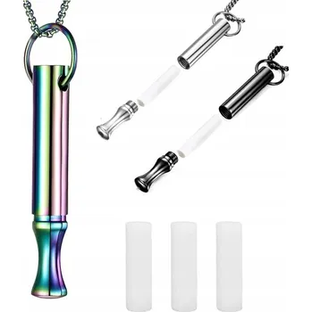 Šperk 3ks dýchací náhrdelník pro odvykání kouření, tiché dýchání z oceli, přenosný