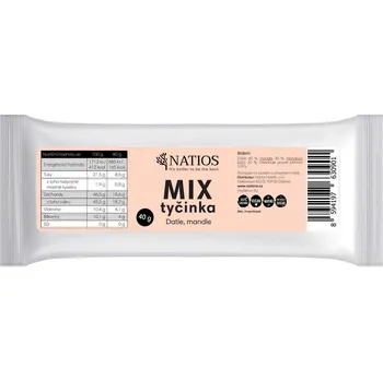 NATIOS Mix tyčinka - Datle, mandle, 40 g