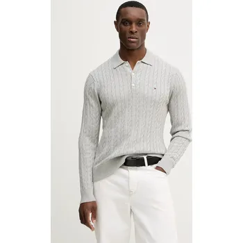 Pánský svetr Bavlněný svetr Tommy Hilfiger MW0MW41955 šedá 09X, vel. M