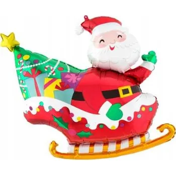 Balónek VÁNOČNÍ BALÓNEK - MIKULÁŠ V SANÍCH 62x67 CM