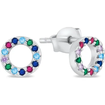 Módní doplněk Brilio Silver Blyštivé stříbrné náušnice kruhy EA102WRBW + 2 měsíce na vrácení zboží