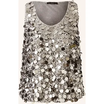Oui Dámský Top S Flitry, šedá / stříbrná, 38