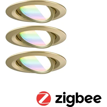 Svítidlo PAULMANN LED vestavné svítidlo Nova Coin kruhové 84mm 50° RGBW+ 3x6W 230V zlatá mat hliník - PAULMANN P 92436
