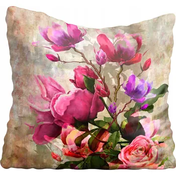 Polštář Dekorační povlak na polštář s květinami 50x50 cm