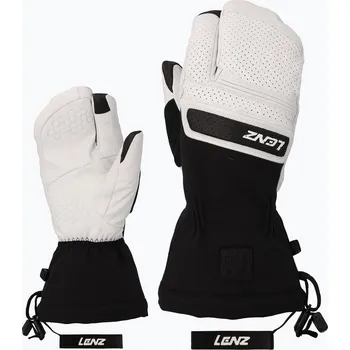 Dámské lyžařské rukavice Lenz Think About Lobster white/black