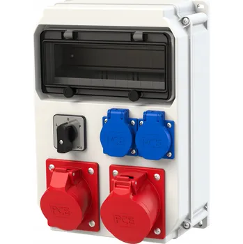Elektrická zásuvka PCE STAVEBNÍ ROZVADĚČ HEL IP44 32A/5P 16A/5P 2x 16A/2P+Z 90EKO011