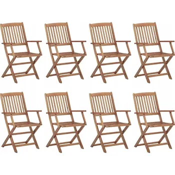 VidaXL Skládací zahradní židle, 8 ks, masivní akáciové dřevo