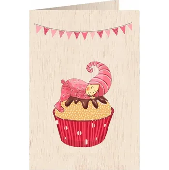 Obraz Dřevěné přání C6 + obálka Narození holčičky