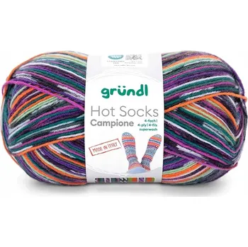 Příze Příze na ponožky Gründl Hot Socks Campione 4-nitková 6400-02