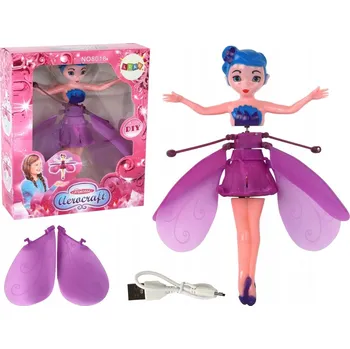 Panenka Kouzelná Panenka Létající Víla Fialová Ovládaná Rukou