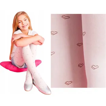 YOCLUB dětské bílé punčocháče z mikrovlákna, velikost 116