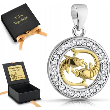 Přívěsek POZLACENÝ PŘÍVĚSEK ZNAMENÍ ZVĚROKRUHU RYBY STŘÍBRO 925