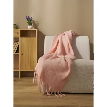 deka Sinsay - Deka s třásněmi - pastelová růžová - 157HV-03X - 157HV-03X-ONE