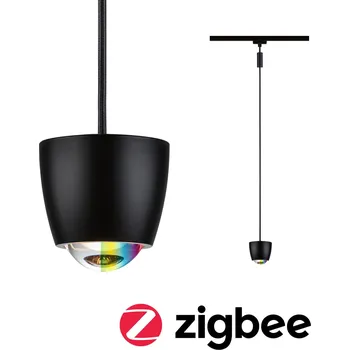 Bodové svítidlo PAULMANN URail závěs Smart Home Zigbee 3.0 Tyros RGBW 4,5W RGBW+ stmívatelné 230V černá mat - PAULMANN P 95684