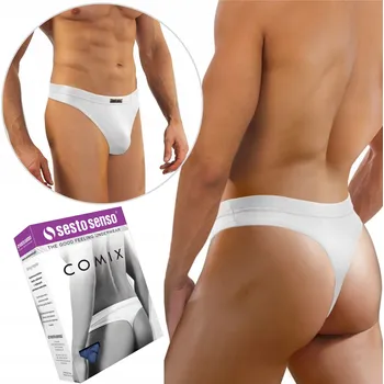 Pánské tanga SESTO SENSO tanga COMIX, MICROMODAL BÍLÉ XL