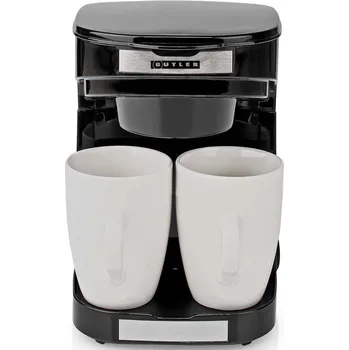 Kávovar NEDIS Butler kávovar/ na dva šálky/ kapacita 0,25 l/ automatické vypnutí/ černý
