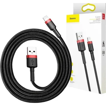Datový kabel Kabel Baseus Cafule USB Lightning 2A 3 m (černý + červený)