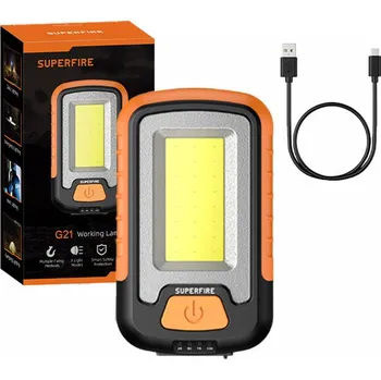 Svítilna Dílenská baterka Superfire G21, 650 lm, USB