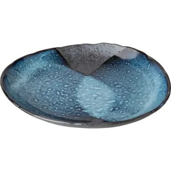 Talíř Jídelní talíř STORM 25 x 21 cm, modrá, keramika, MIJ