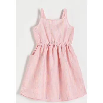 Dětská móda Reserved - Šaty s výstřihem na zádech - růžová - 4418S-30X - 4418S-30X-152