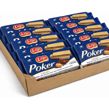 Gastone Lago Poker vafle s příchutí kakaa 16x150 g - VÝHODNÉ BALENÍ