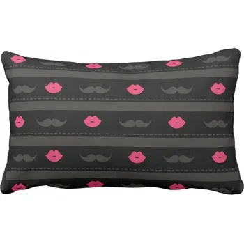 Polštář Povlak na polštář s motivem úst a kníru 20x30 cm
