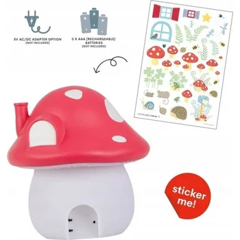 Lampička A Little Lovely Company A Little Lovely Company - Velká lampa Červený Houbový domeček víl - Lesní země