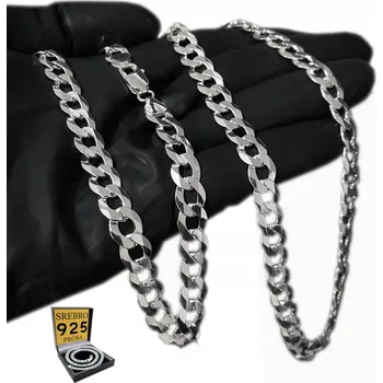 Řetízek GRUBY Stříbrný Řetízek 7mm PEŁNY STŘÍBRO ryzosti 925 DIAMANTOVÝ řetěz