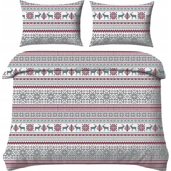 Povlečení POVLEČENÍ VÁNOČNÍ SADA 220x200 + 2 x 70x80cm Oboustranné -