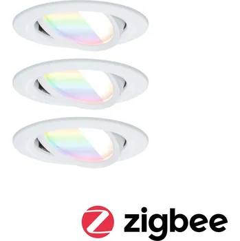 Bodové svítidlo PAULMANN LED vestavné svítidlo Nova Coin kruhové 84mm 50° RGBW+ 3x6W 230V bílá mat hliník