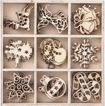 Obraz Dřevěné tvary, dřevěné ozdoby, Vánoce 2 45 ks