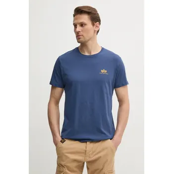Bavlněné tričko Alpha Industries Basic T Small Logo 188505.435 modrá 95X, vel. XL