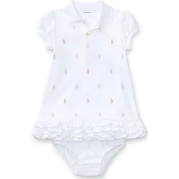 Dámské oblečení Kojenecké bavlněné šaty Polo Ralph Lauren 310676237002 bílá 00X, vel. 62-68
