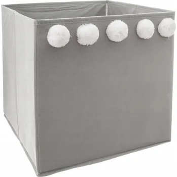 Úložný box Krabička na hračky Atmosphera šedá, látková 29x29x29 cm