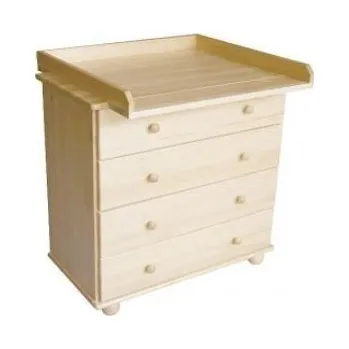 Komoda Komoda s přebalovacím pultem povrchová úprava borovice (d) moření wenge