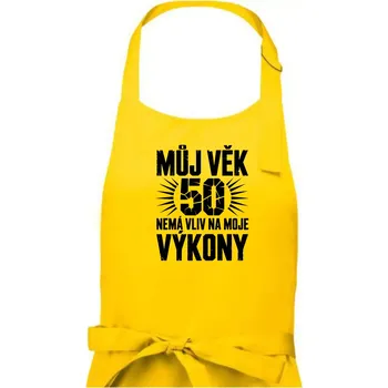 Kuchyňská zástěra Můj věk nemá vliv na moje výkony - Pánská zástěra na vaření - Univerzální velikost ( Žlutá )