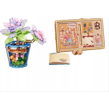 ostatní stavebnice Stavebnice sada květiny + Školní výbava - Dárek pro dítě