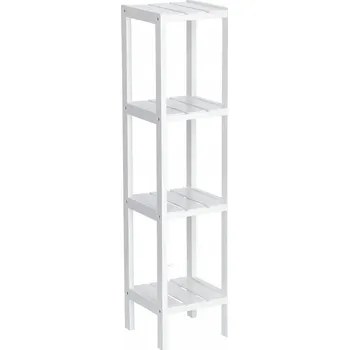 Koupelnový nábytek KOUPELNOVÁ SKŘÍŇKA MDF REGÁL DO KOUPELNY BÍLÁ 22 x 22 x 92 ZELLER 4 POLICE