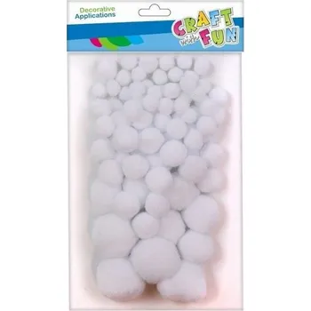 Set školních potřeb Pompony akrylowe białe 80szt