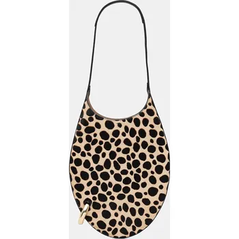 Kabelka Kožená kabelka Tory Burch Pierced Haircalf 171730.960 béžová 80A, vel. ONE SIZE