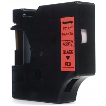 Pásek do tiskárny Páska do Dymo D1 Černá na Červeném 12 mm x 7 m