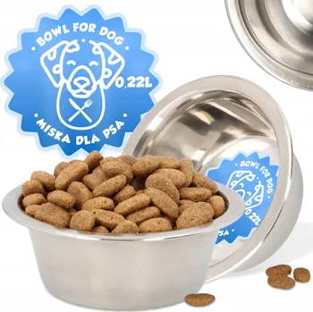 Miska pro psa Jedna kovová miska stříbrná 0,22 l